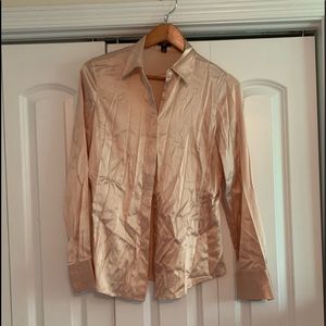 Blush/ Gold Ann Taylor Silk Top size 6